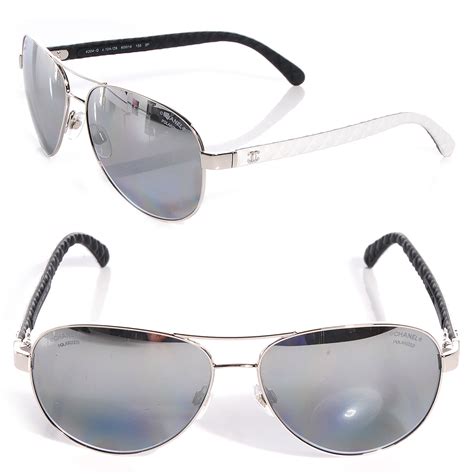 white chanel aviator sunglasses